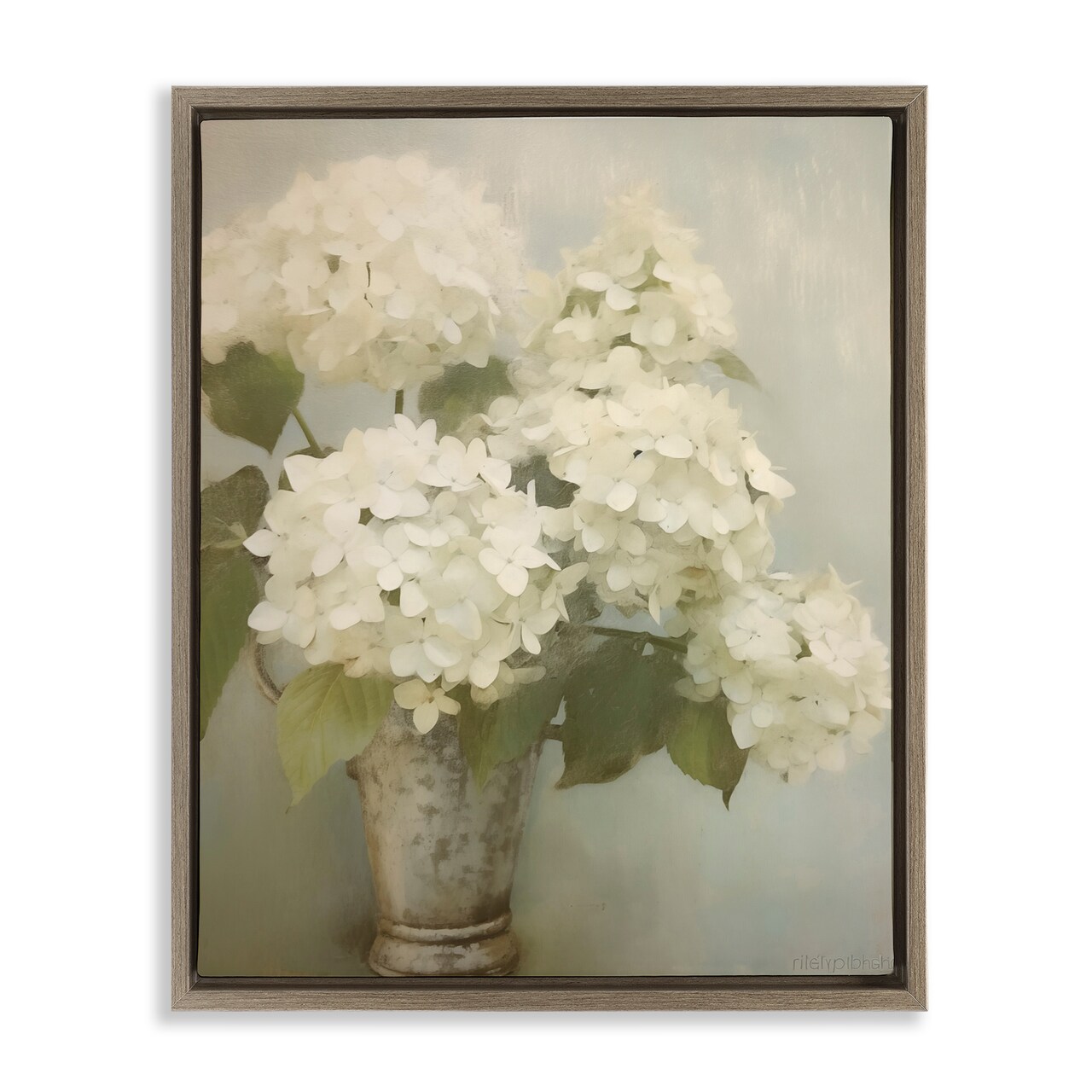 Stupell Industries Faded Country Hydrangeas Floating Frame Design by Arlington Prints